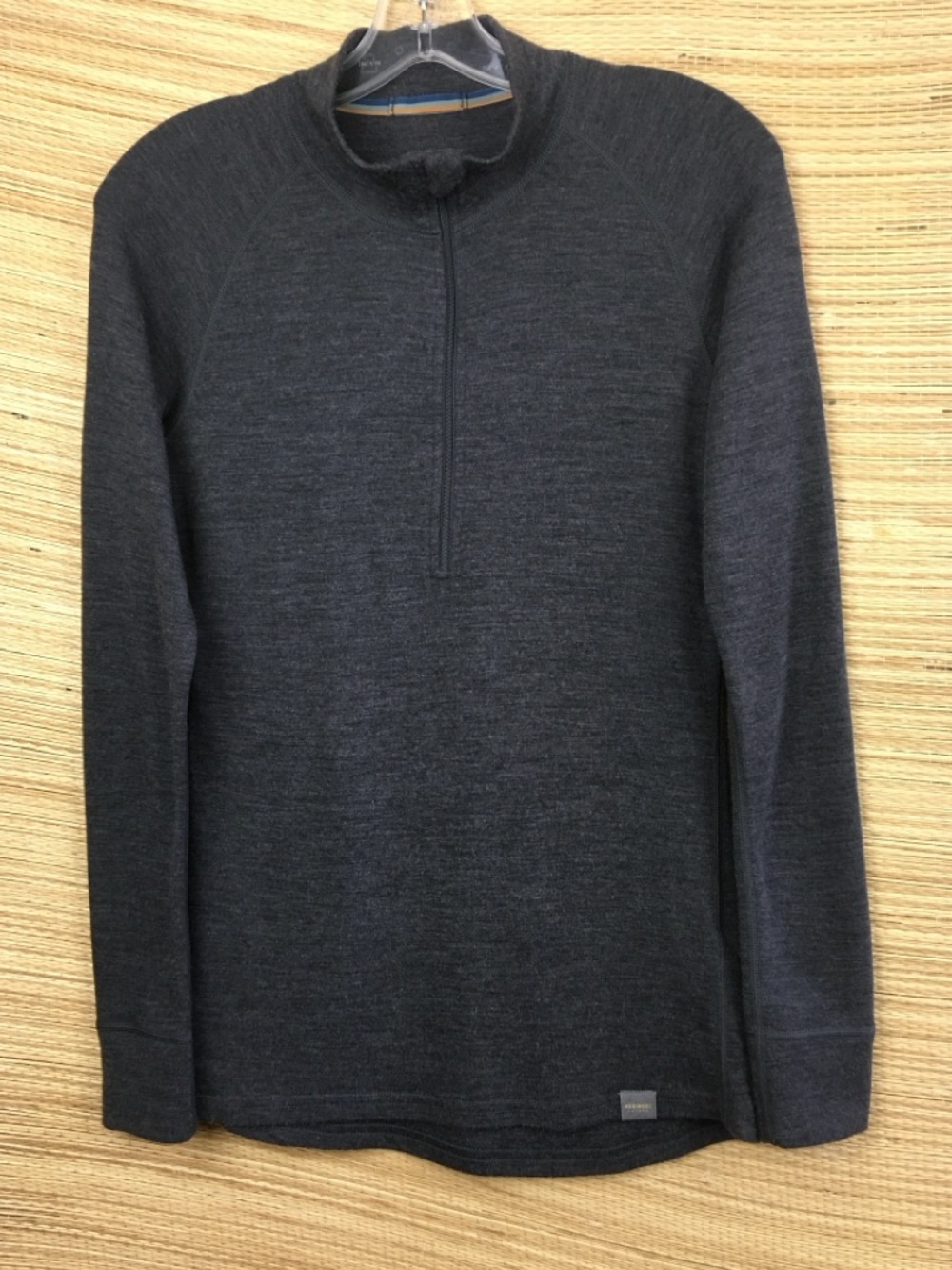 MERIWOOL Layers Midweight 250g 100% Merino Wool Quarter Zip Top In Charcoal M - Picture 5 of 14